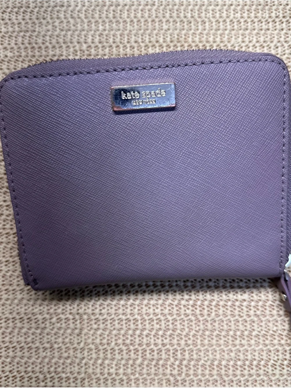 kate spade Lavender Saffiano Zip Around Wallet